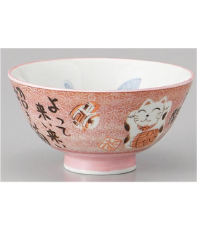Пиала для риса "Maneki Neko"(цвет:Розовый)11х5.7см MARUMO 