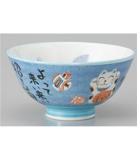 Пиала для риса "Maneki Neko"(цвет:Голубой)11х5.7см MARUMO 