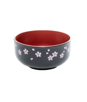 Пиала для Рамена Sakura Bowl black чёрно-красная, 13х6.2см 620мл  MARUMO