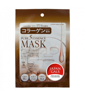 JAPAN GALS Pure5 Essence Маска для лица с коллагеном 1 шт