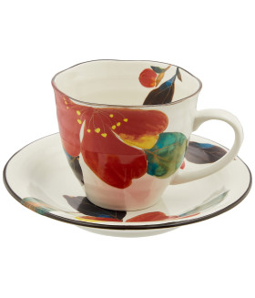 Набор кофейный *Hana Kairo Sazanka Coffee Cup & Saucer 2 предм., 9 x h7.5 cm, MARUMO TAKAGI 