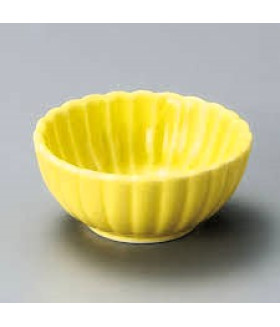 Посуда керамическая Мамезара (Yellow Chrysanthemum Wave plate Medium size) 8.2×3.6cm MARUMO TAKAGI